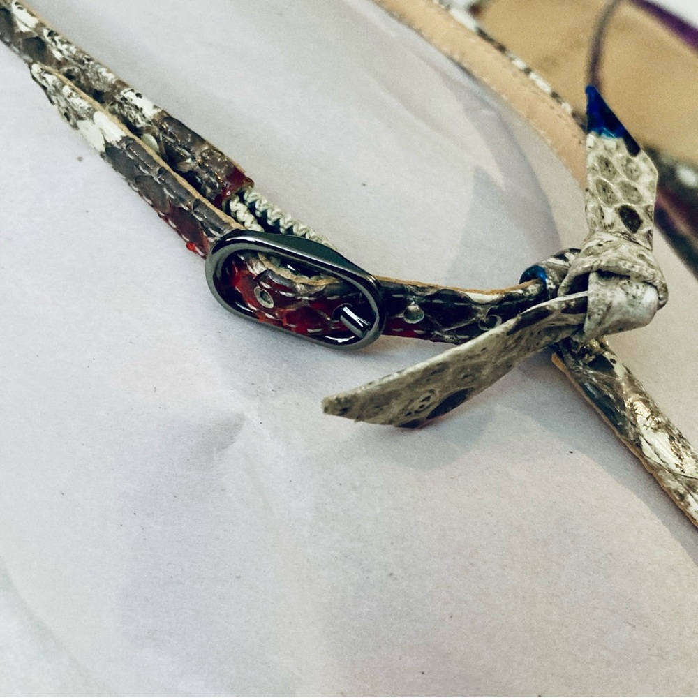 Alexandre Birman T Strap Python Sandals Sz40 Rare - image 4